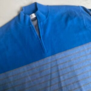Peter Millar Crown Comfort Quarter Zip Sweater Men's 2XL  Striped Pullover Golf